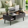 Sweetcrispy Lift Top Coffee Storage Wood Tables with Hidden Compartment Small Dining Desk for Home Living Room Office