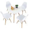 5 Pieces Dining Table Set With Solid Wood Leg