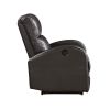 Power Reclining Chair 1pc Brown Faux Leather Upholstered Modern Contemporary Power Motion Reclining