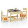 Kids Table Chairs Set With Storage Boxes Blackboard Whiteboard Drawing