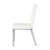 Modern simple light luxury dining chair White chair Home bedroom stool back PU electroplated chair legs (set of 2)