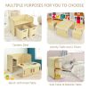 3 Pieces Kids Wooden Table and Chair Set