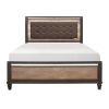 Modern Rustic Style 1pc Queen Bed Upholstered Headboard with LED Light 2-Tone Finish Wooden Bedroom Furniture