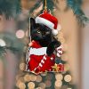 1pc,Acrylic Christmas Hat Cat,Unusual,Cheap,Scene Decoration,Room Decoration,Home Decoration, Indoor Decoration,Outdoor Decoration,Garden Decoration