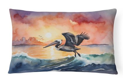 Birds, Birds, Birds Throw Pillow Throw Pillow for Indoor Couch Bed Outdoor Patio Washable, Pelican Fiery Sunset 7510,12Hx16W