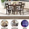 5 Piece Dining Table Set Industrial Wooden Kitchen Table and 4 Chairs for Dining Room (Espresso)