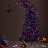 6FT Artificial Fir Bent Top Halloween Christmas Tree, Xmas Tree Bendable Grinch Style Christmas Tree Holiday Decoration w/1,080 Lush Branch Tips