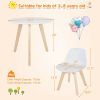 Modern Kids Activity Play Table and 2 Chairs Set with Beech Leg Cushion