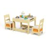 Kids Table Chairs Set With Storage Boxes Blackboard Whiteboard Drawing