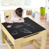 Kids Table Chairs Set With Storage Boxes Blackboard Whiteboard Drawing