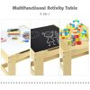 Kids Table Chairs Set With Storage Boxes Blackboard Whiteboard Drawing