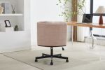 Armless Desk Chairs with Wheels Office Chair Vanity Chair with Technical Cloth Adjustable Swivel Computer Task Chairs for Home Base, Bedroom,Pink