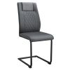 Modern dining chair with faux leather cushioned seats - dining chair with metal legs, suitable for kitchen, living room, bedroom