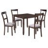 5 Piece Dining Table Set Industrial Wooden Kitchen Table and 4 Chairs for Dining Room (Espresso)