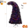 6FT Artificial Fir Bent Top Halloween Christmas Tree, Xmas Tree Bendable Grinch Style Christmas Tree Holiday Decoration w/1,080 Lush Branch Tips