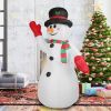 7.9FT Christmas Inflatable Giant Snowman Blow up Light up Snowman with LED Lights Hat Scarf IPX4 Waterproof Christmas Outdoor Yard Lawn Holiday Decora