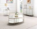 ACME Zaba Coffee Table, Glass Top & Champagne Finish LV02755