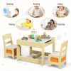 Kids Table Chairs Set With Storage Boxes Blackboard Whiteboard Drawing