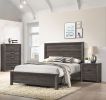 Rustic 1Pc Wooden Bedroom Furniture Queen Size Panel Bed Gray Brown Finish Contemporary Style