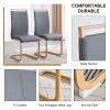 1 table and 4 chairs. Glass dining table with 0.39 "tempered glass tabletop and wooden metal legs.Grey PUleather high backrest soft padded side chair