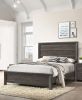 Rustic 1Pc Wooden Bedroom Furniture Queen Size Panel Bed Gray Brown Finish Contemporary Style