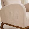 27.2"W Rocking Chair for Nursery, Polyester Glider Chair with High Back and Side Pocket