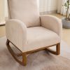 27.2"W Rocking Chair for Nursery, Polyester Glider Chair with High Back and Side Pocket