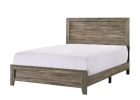 Grey Finish Fabric 1pc Queen Size Panel Bed Beautiful Wooden Bedroom Furniture Contemporary Style