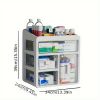 Medicine storage container, cosmetic drawer storage rack, plastic multi drawer large capacity medicine storage personal care product dispenser