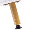 (106 x 50 x 48cm) Simple Double-layer Golden Iron Pipe Marble PVC Coffee Table Rectangular