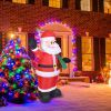 6.4ft Inflatable Christmas Giant Santa Claus Blow up Light up Santa Claus with LED Lights Gift Bag IPX4 Waterproof Christmas Outdoor Yard Lawn Holiday