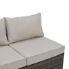 Patio Furniture, Outdoor Furniture, Seasonal PE Wicker Furniture, 4 Set Wicker Furniture With Tempered Glass Coffee Table