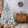 7.5ft PVC Flocking Hinged Tree Environmentally Friendly Fireproof Artificial Christmas Flocked Tree