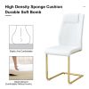 Modern dining chairs, dining room chairs, and golden leg cushioned chairs made of artificial leather, suitable for kitchens, living rooms, bedrooms