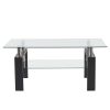 Arc Shaped Two Tiers Tempered Glass Coffee Table