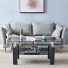 Arc Shaped Two Tiers Tempered Glass Coffee Table