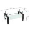 Arc Shaped Two Tiers Tempered Glass Coffee Table