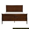 Classic Louis Philipe Style Full Bed Brown Cherry Finish 1pc Traditional Design Bedroom Furniture Sleigh Bed