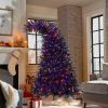 6FT Artificial Fir Bent Top Halloween Christmas Tree, Xmas Tree Bendable Grinch Style Christmas Tree Holiday Decoration w/1,080 Lush Branch Tips