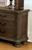 Traditional Rustic Natural Finish Solid wood 1pc Nightstand Bronze Hanging Pull Bedroom Bedside Table w 3-Drawers