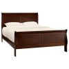 Classic Louis Philipe Style Full Bed Brown Cherry Finish 1pc Traditional Design Bedroom Furniture Sleigh Bed