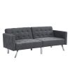 Sofa Bed Convertible Folding Dark Grey Lounge Couch Loveseat Sleeper Sofa Armrests Living Room Bedroom Apartment Reading Room