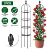 2 Packs Garden Obelisk Trellis 5.9FT Plants Tower for Climbing Plants Flower Vegetable Vine Support Rustproof Garden Plant Trellis Black(No shipments