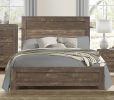 Simple Look Rustic Brown Finish 1pc California King Size Bed Panel Headboard Footboard Formal Bedroom Furniture