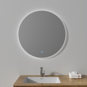 32" Wall-Mounted LED Round Mirror with Lights Wall Mounted LED Vanity Mirror with Anti-Fog 3000K BacklitLighted Mordern Makeup Mirror Circle Wall Mirr