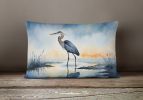 Birds, Birds, Birds Throw Pillow Throw Pillow for Indoor Couch Bed Outdoor Patio Washable, Blue Heron Barely Lit Sky 7501,12Hx16W