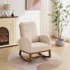 27.2"W Rocking Chair for Nursery, Polyester Glider Chair with High Back and Side Pocket