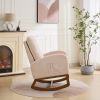 27.2"W Rocking Chair for Nursery, Polyester Glider Chair with High Back and Side Pocket