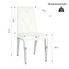 Modern simple light luxury dining chair White chair Home bedroom stool back PU electroplated chair legs (set of 2)