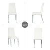 Modern simple light luxury dining chair White chair Home bedroom stool back PU electroplated chair legs (set of 2)